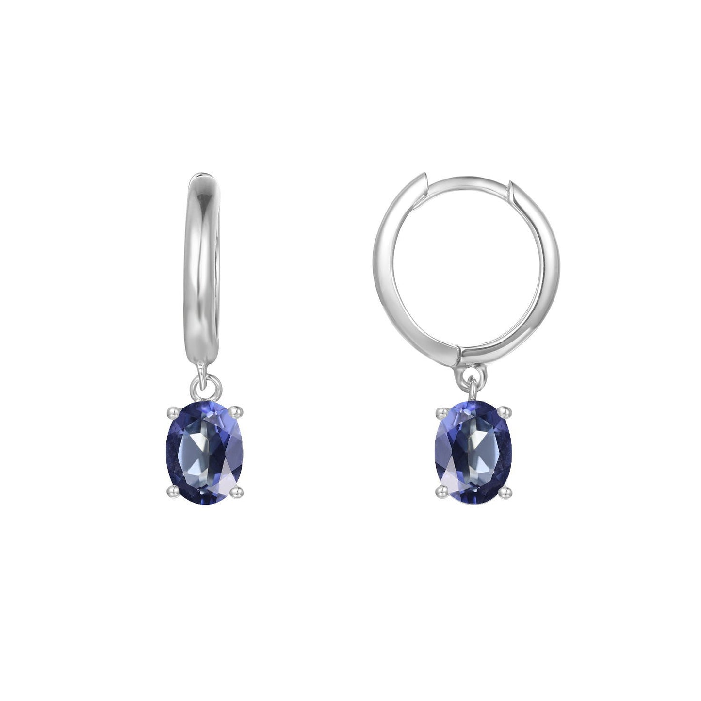 Minimalist Luxury Natural Gemstone Earrings Fashionable Personality s925Silver Inlaid Topaz Earrings Studs