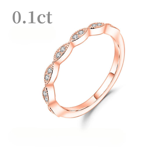 Rose Gold Yellow Gold Ring Moissanite Stone Fresh Simple Ring Full Body9/10/14/18k Platinum Couple Rings