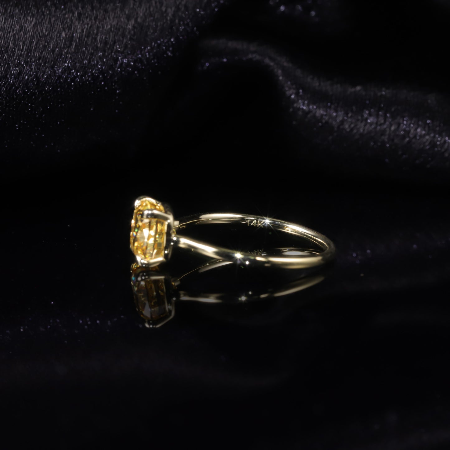 Simple and Pure9/10/14/18k Gold ring1.75Carat Ice Flower Cut High Carbon Diamond Wedding Ring Square Yellow Diamond Ring