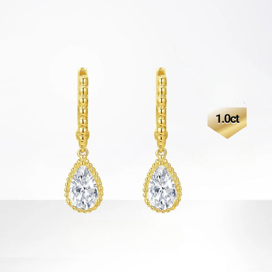 Antique Style vintage Earrings High-end Jewelry Gold Diamond Women18k Gold Stud Earrings Inlaid with Cultivated Diamonds