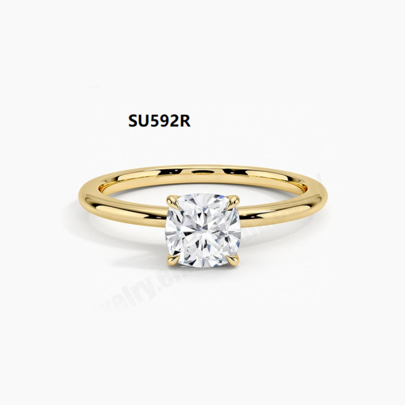Simple Temperament9/10/14/18k Gold Ring with Moissanite1Carat Wedding Ring Hot-Selling Plain Gold Ring