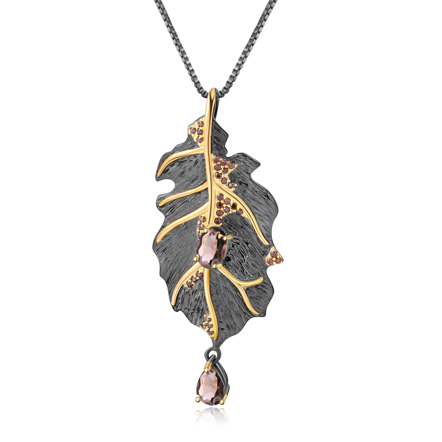 Italian Craft Jewelry Designer Pendant Brooch Georgia Personalized Design925Silver Natural Gemstone Necklace