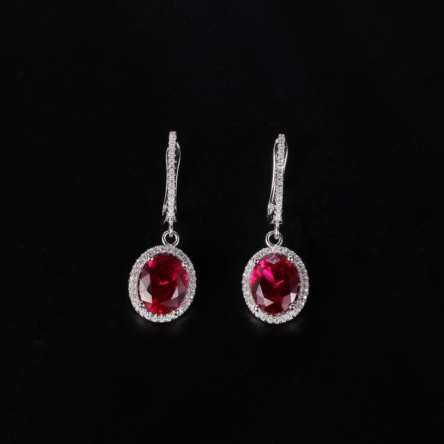 Fashionable Simple Gemstone Earrings Drop Earrings Light Luxury Personality s925Silver Inlaid Colorful Crystal Earrings Studs