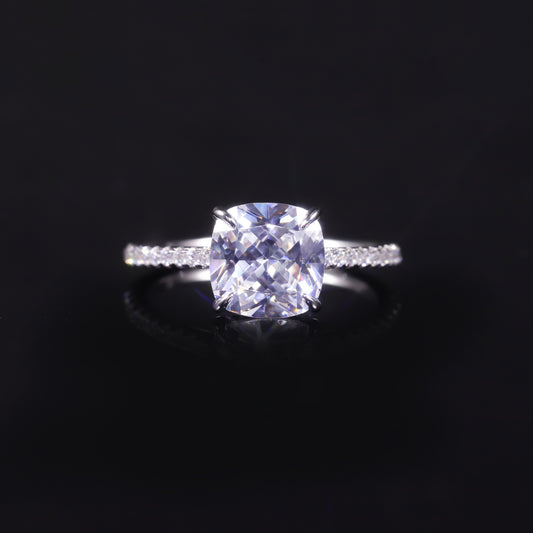 Exquisite European Style2.5Carat Wedding Ring Large Main Stone Square Ring s925Sterling Silver Ring with Moissanite