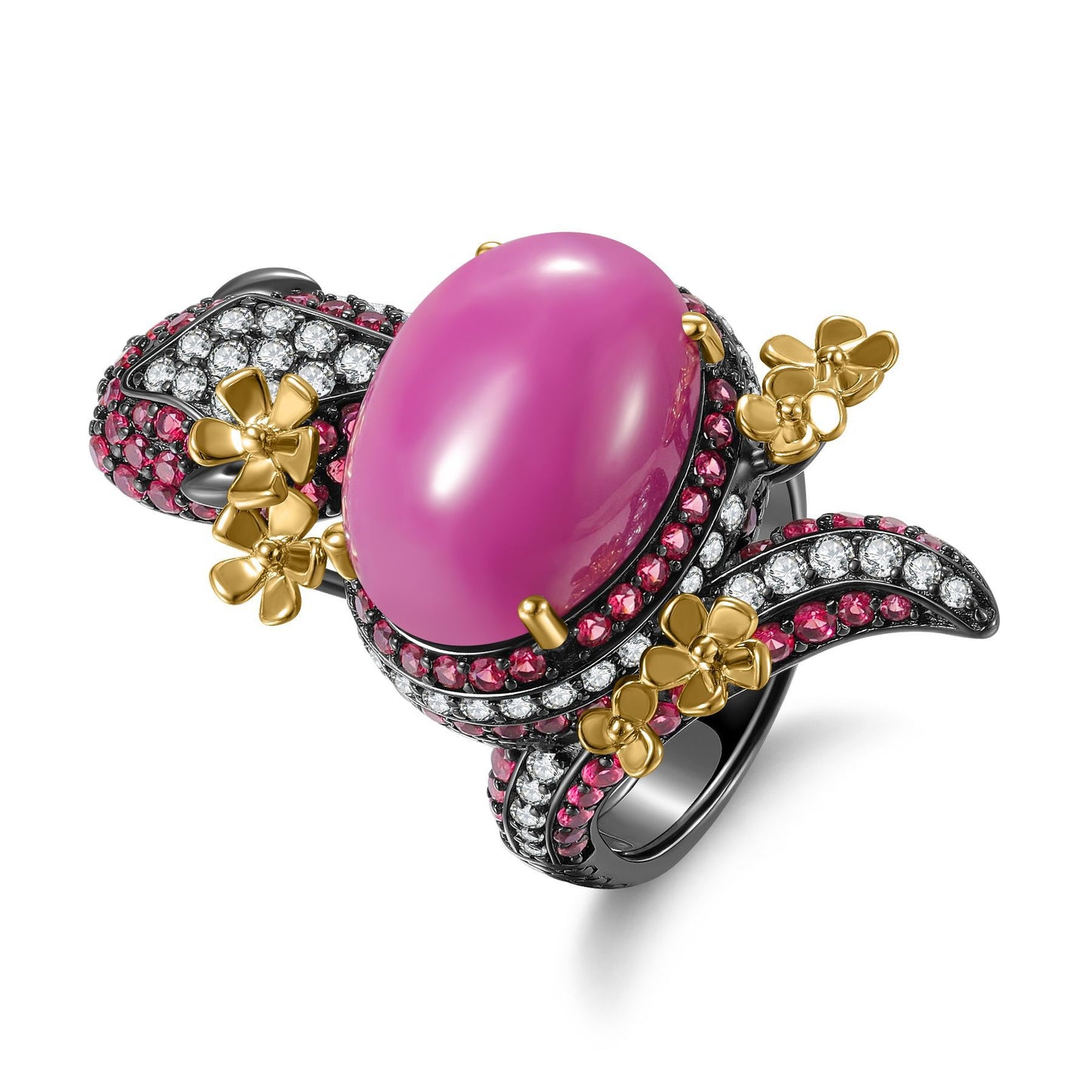 Dark Style Original Design Red Agate Ring17Carat Niche s925Silver Star Ruby Adjustable Ring