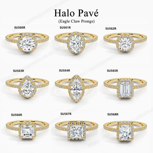 ins Wind9/10/14/18k Gold Ring Inlay1Carat Moissanite Wedding Ring Simple Design