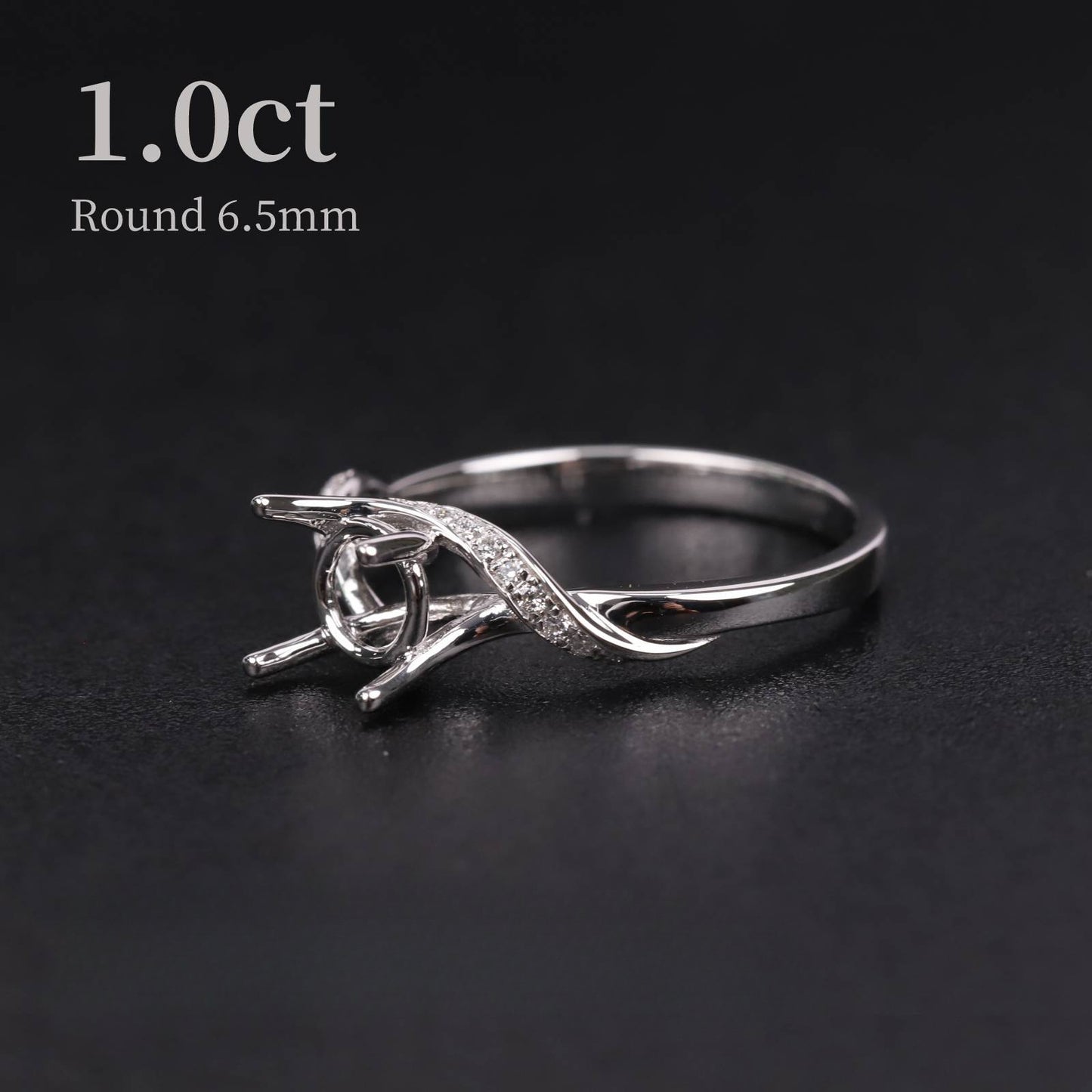 Simple and Elegant Full Body9/10/14/18k Gold Ring Setting14-Claw Twist Arm Micro Pave Wedding Diamond Ring for Women