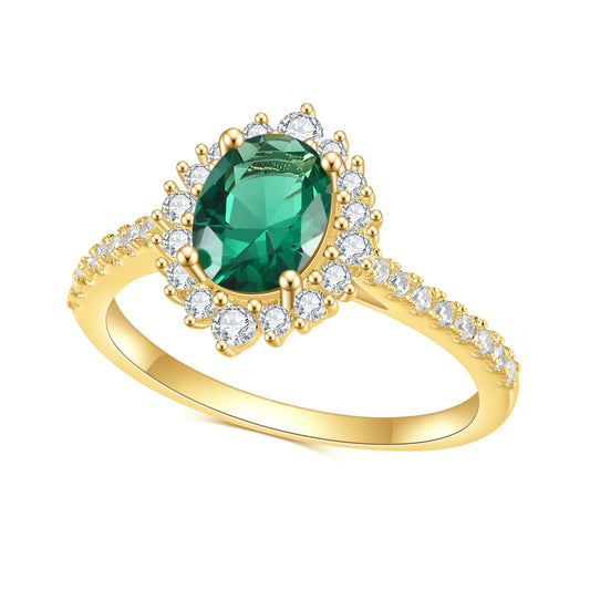 Affordable luxury fashion S925Sterling Silver Inlaid Emerald Nano Ring Elegant and Sophisticated Colorful Gemstone Ring
