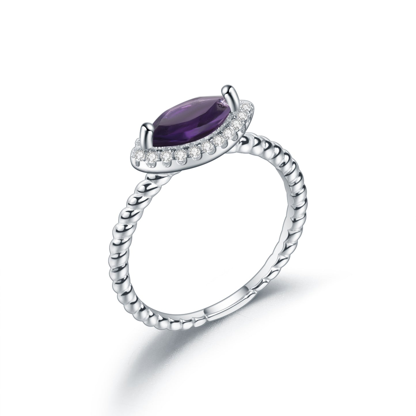 Luxury Fashion Natural Gemstone Ring In Stock Simple Temperament s925Sterling Silver Inlaid Natural Gemstone Ring