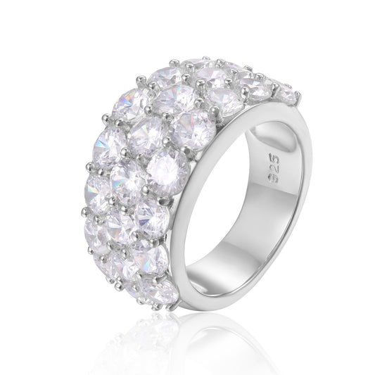 Natural Garnet Ring s925Sterling Silver Gemstone Inlaid Personality Zircon Ring Factory Direct Sale
