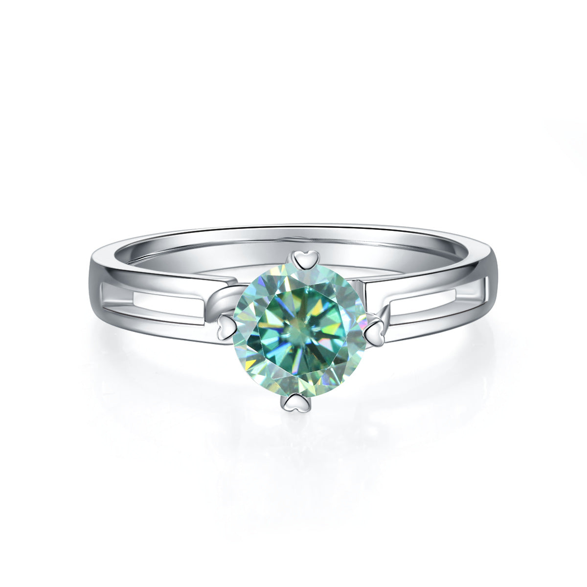 Green Moissanite1Carat Twist Arm Butterfly Ring Set GRA Certificate of Light Luxury Fashion s925Silver Gemstone Ring