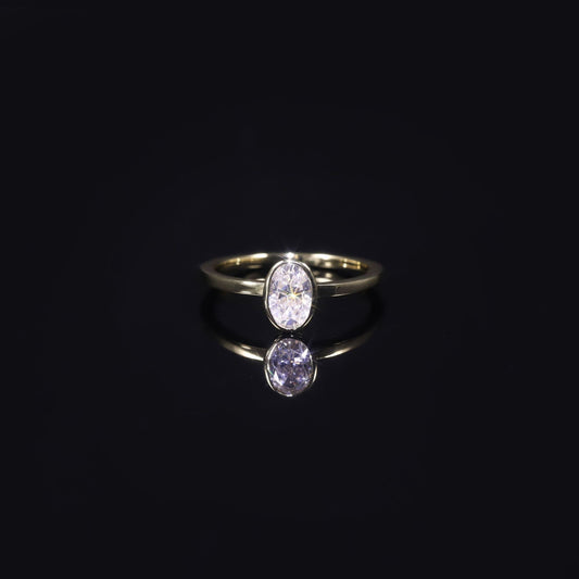 Simple18k Gold Cultivated Diamond Ring Setting0.8Carat Egg Shape9/10/14k Gold Genuine Diamond Platinum Setting