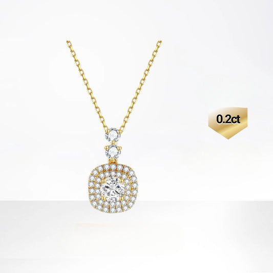 Unique Clustered Rhinestones14k Gold Necklace with Cultivated Diamonds k Gold and Platinum Clavicle Chain Gift for Girls