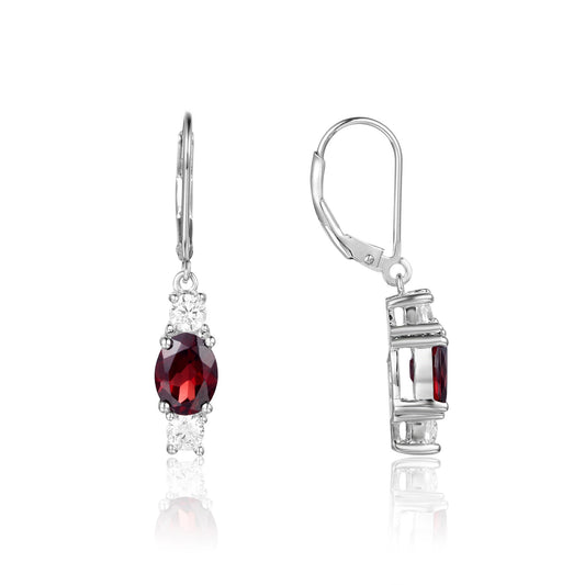Factory Direct Supply Natural Gemstone Earrings Vintage Personality Inlaid with Garnet s925Sterling Silver Stud Earrings