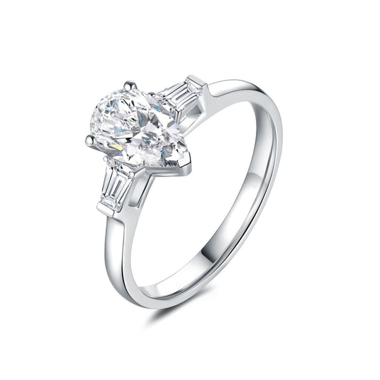 18k Gold1Carat Cultivated Diamond Ring Irregular Shape Au750Unique Design Water Drop Pear Shape k Gold Rings for Men and Women