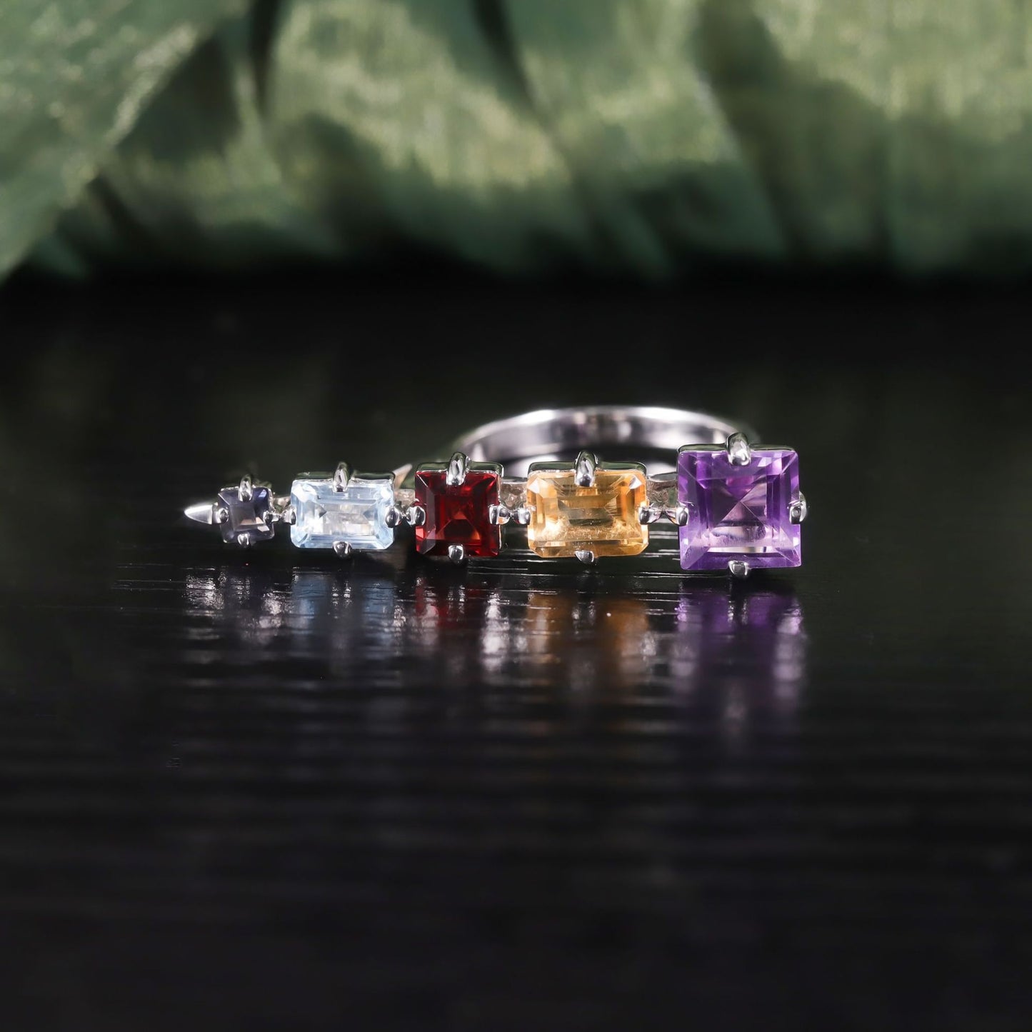 Unique Personality Natural Topaz Ring New Style s925Sterling Silver Inlaid Colorful Gemstone Crystal Ring for Women