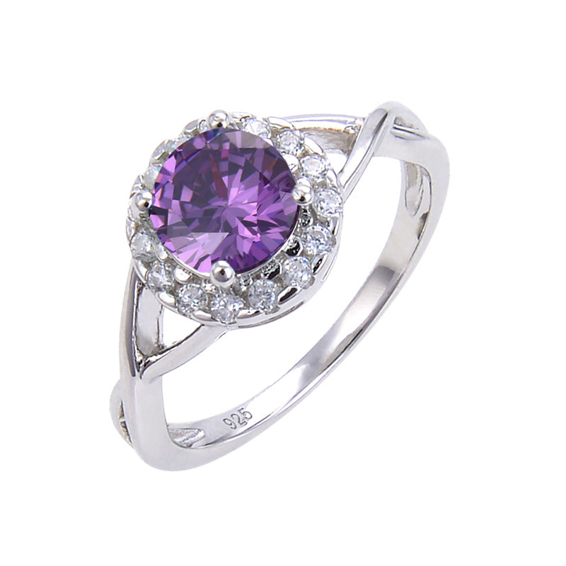 Vintage Natural Emerald Ring s925Sterling Silver Inlaid Sapphire Ring Colorful Gemstone Ring Summer