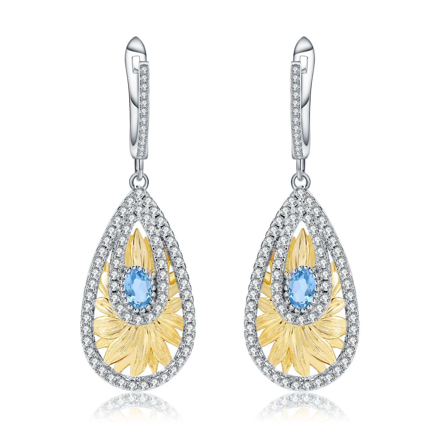 Italian Craft Jewelry Designer Earrings Natural Style Design925Silver Natural Olive Gemstone Earrings