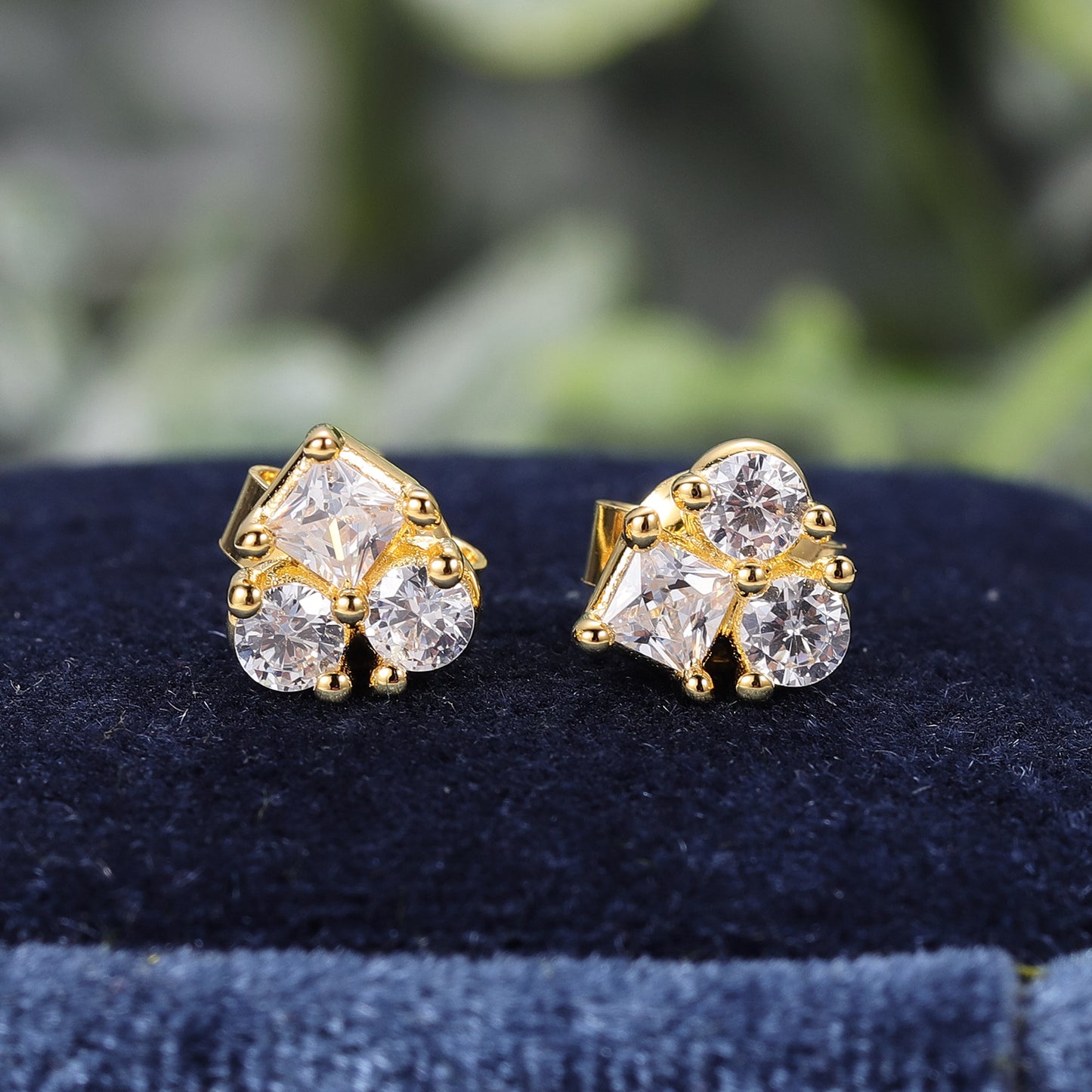 Moissanite Earrings Exquisite Versatile Commuting Simple Full Body10/14/18k White Gold Rose Gold Yellow Gold Earrings