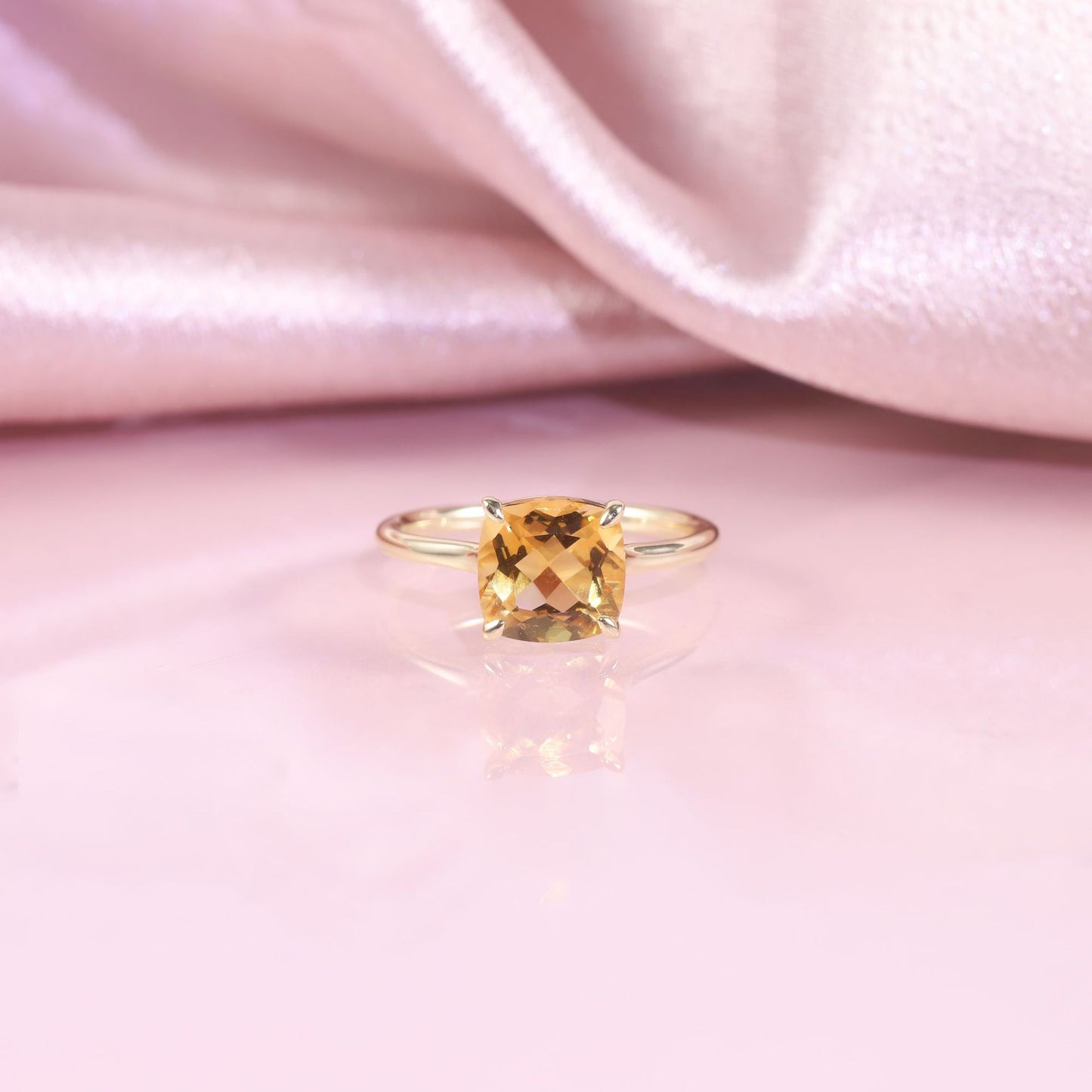 ins Wind s925Sterling Silver Ring Inlaid with Natural Topaz Crystal Sugar Cube Ring1.75/2Carat Gemstone Ring