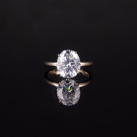 Minimalist Egg Shape5Carat Moissanite Wedding Ring Pure9/10/14/18k Gold Ring with a High-End Feel