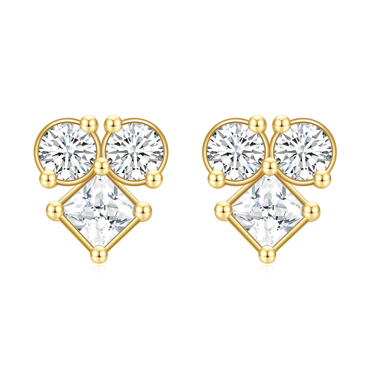 Moissanite Earrings Exquisite Versatile Commuting Simple Full Body10/14/18k White Gold Rose Gold Yellow Gold Earrings