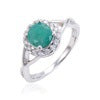 Vintage Natural Emerald Ring s925Sterling Silver Inlaid Sapphire Ring Colorful Gemstone Ring Summer