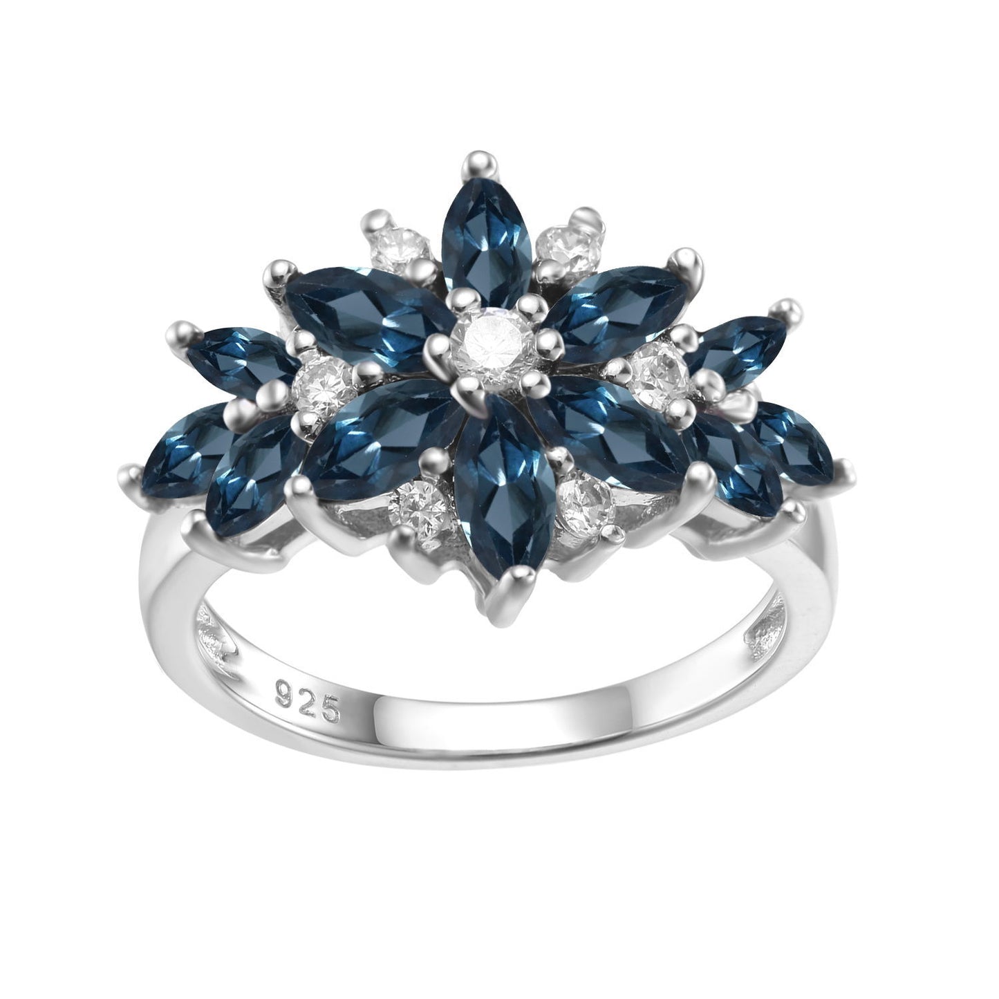 Luxury Fashion Natural Gemstone Ring for Women Sophisticated Design s925Sterling Silver Fully-Inlaid Natural Tourmaline Ring