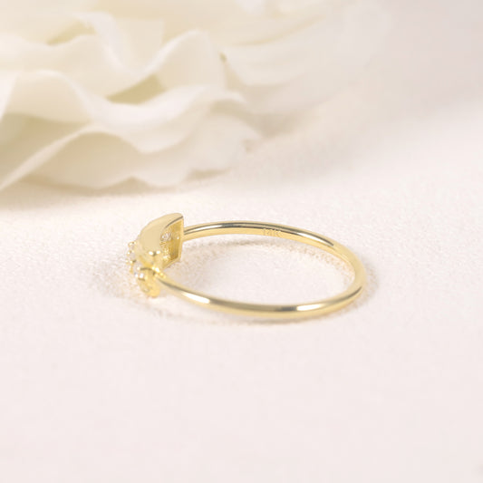Wind Ring s925Sterling Silver Inlaid Moissanite Golden Dawn Series Bag Gold Ring Diamond Ring New