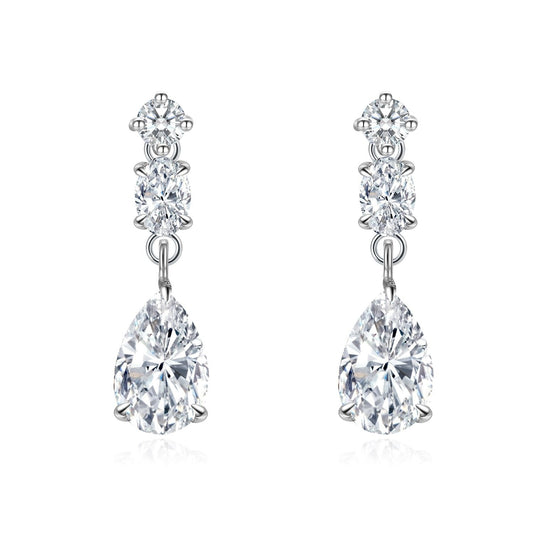 Light Luxury14k Gold Inlaid Cultivated Diamond Earrings for Women, Unique Pear-Shaped Water Drop Earrings k Gold earrings2024Popular