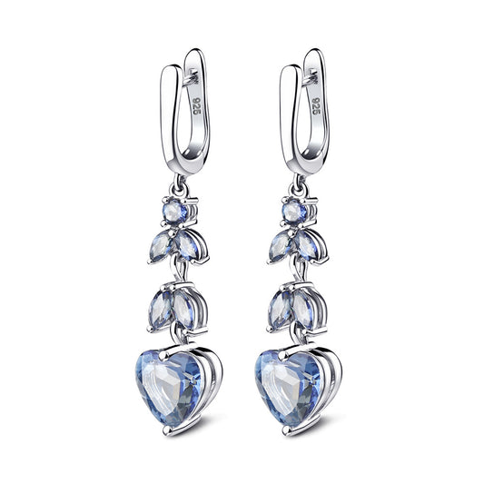 Factory Direct Supply Light Luxury Elegant Earrings Fashionable Design Gemstone s925Silver Inlaid Colorful Crystal Earrings