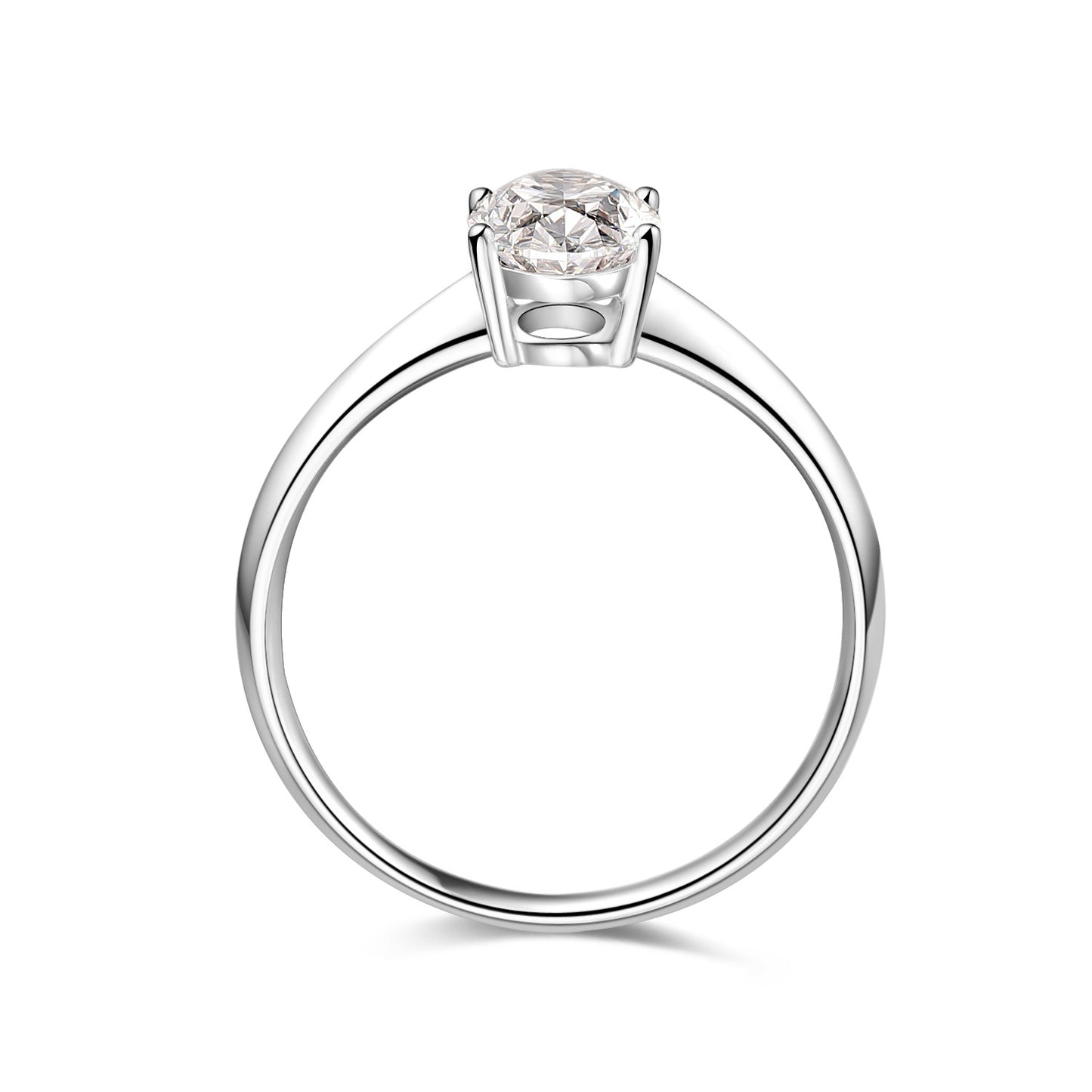Pear Shape Solitaire18k Gold Inlaid Cultivated Diamond Ring k Gold Engagement Ring1Carat Genuine Diamond White Gold Ring Plain Band
