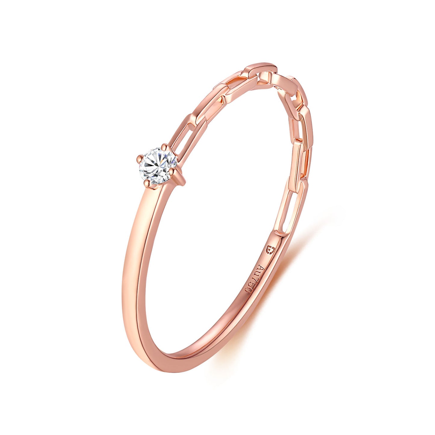 Special-interest design18k Gold Inlaid Cultivated Diamond Ring Hollow Rose Gold Crushed Diamond k Gold Ring with Fine Personality