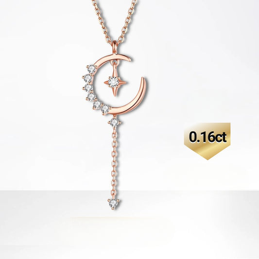 Lucky Series18k Gold Inlaid Cultivated Diamond Necklace Fairy's Magic Wand Gold Necklace Gift for Girls