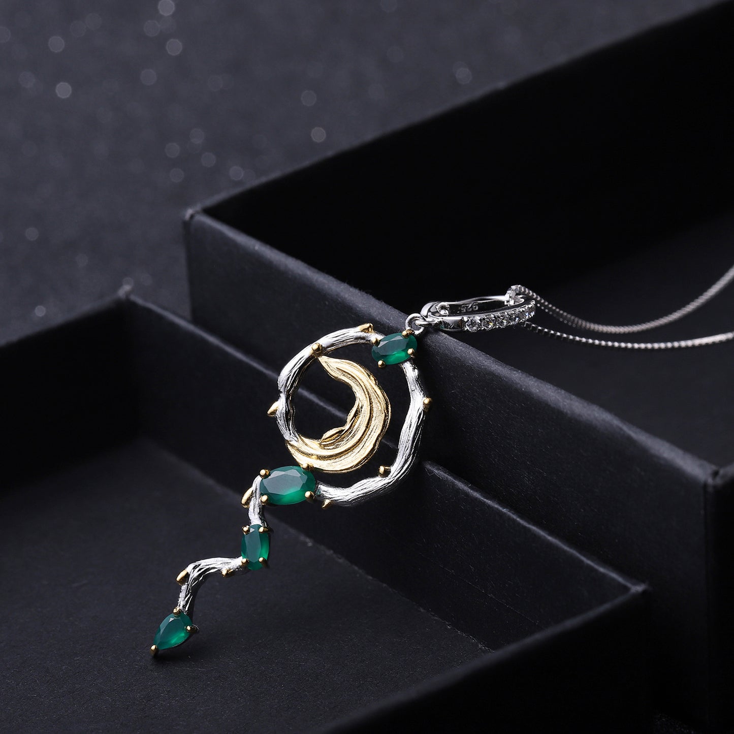 Secret Garden Series Designer High-End Natural Gemstone Jewelry Set Rings, Earrings, Pendants