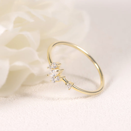 2024Popular ring s925Sterling Silver Moissanite Gold Dawn Series Personality Silver Ring New Model