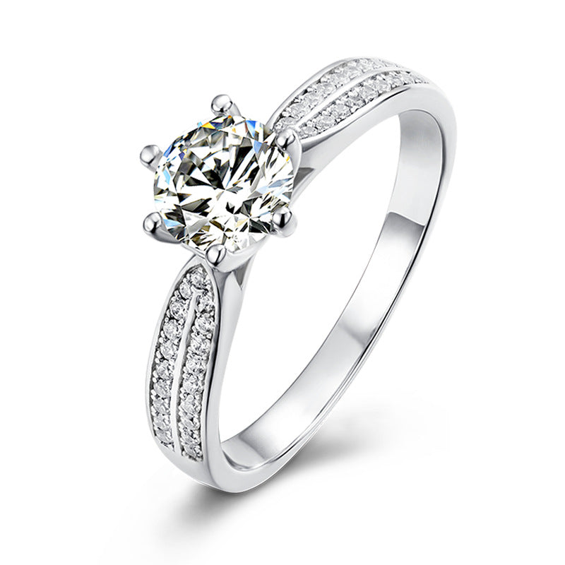 D Color Moissanite Ring for Women Fashion Starlight Queen s925Silver Inlay1Carat Moissanite Ring