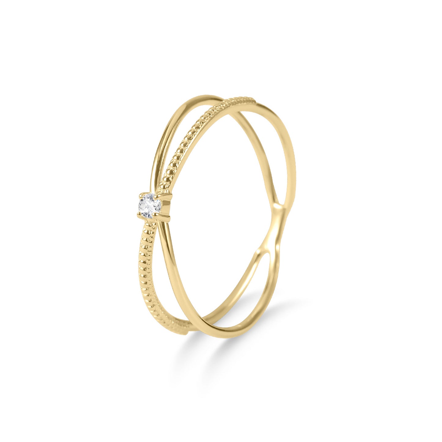 Fresh s925Sterling Silver Moissanite Ring Infinite Branches Golden Dawn Series Small Ring Export
