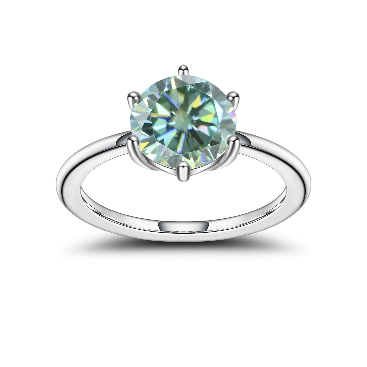 Green Moissanite3Carat Pure Silver Ring Set GRA Certificate Fashionable Luxury s925sterling silver gemstone ring