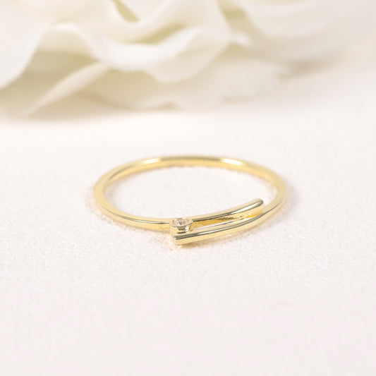 Korean and Japanese Style Fashion Gold-Plated Rings s925Sterling Silver Moissanite Gold Dawn Series Ring2024Popular
