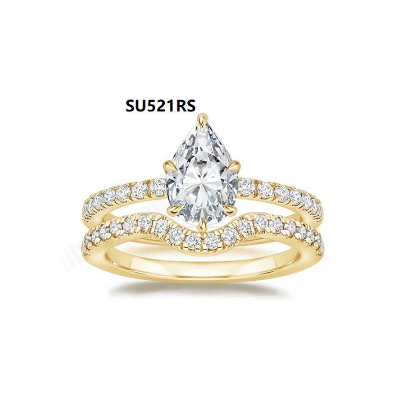 Fashion Layered Ring Set s925Sterling Silver Inlaid with Moissanite1Carat Wedding Ring Hot-Selling Ring