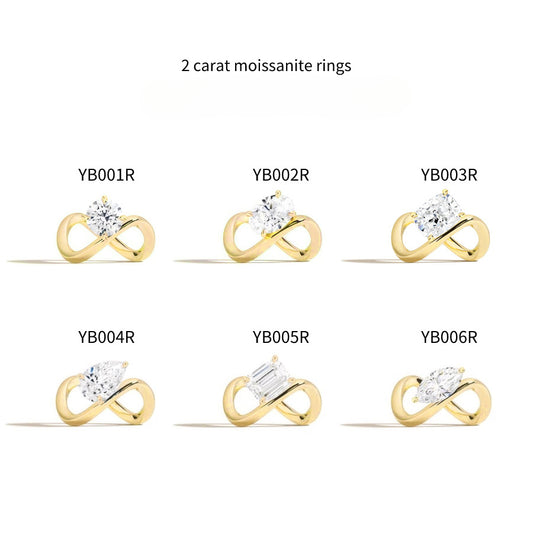Infinity8Wholesale Customizable Finger Rings for Men and Women s925Sterling Silver Moissanite Gold Ring Niche Design