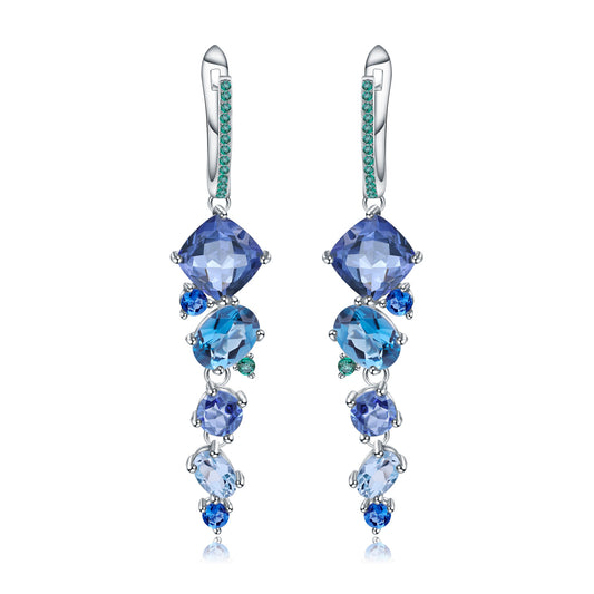 Luxurious Designer Gemstone Earrings Elegant Banquet Matching s925Silver Natural Gemstone Earrings