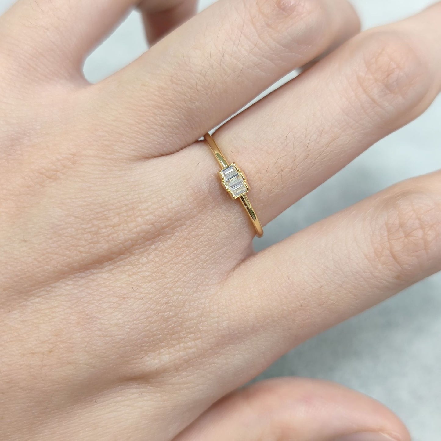 Geometric Small Ring New Style s925Sterling Silver Moissanite Gold Dawn Series Fashion Hepburn Style Ring for Women