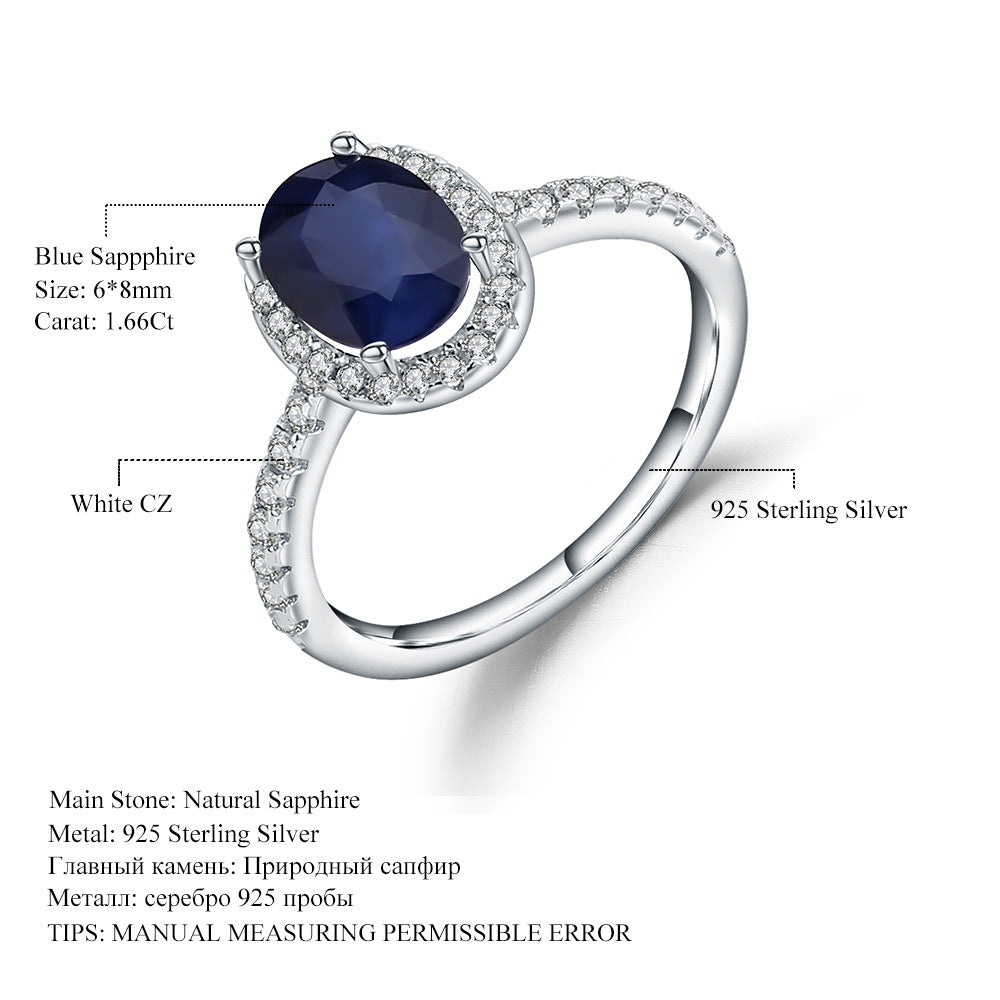 Factory Direct Supply New Style Personalized Light Luxury Ring for Women s925Sterling Silver Inlaid Natural Gemstone Amethyst Ring