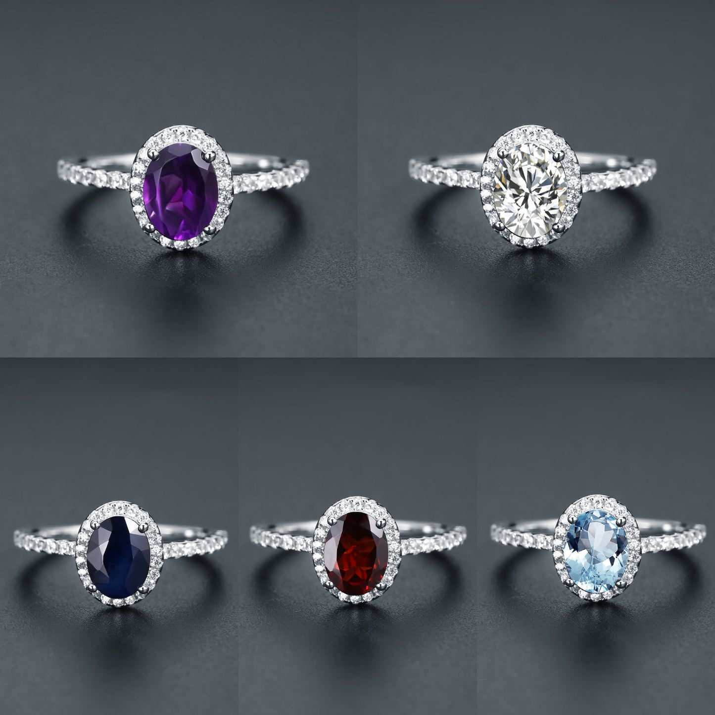 Factory Direct Supply New Style Personalized Light Luxury Ring for Women s925Sterling Silver Inlaid Natural Gemstone Amethyst Ring