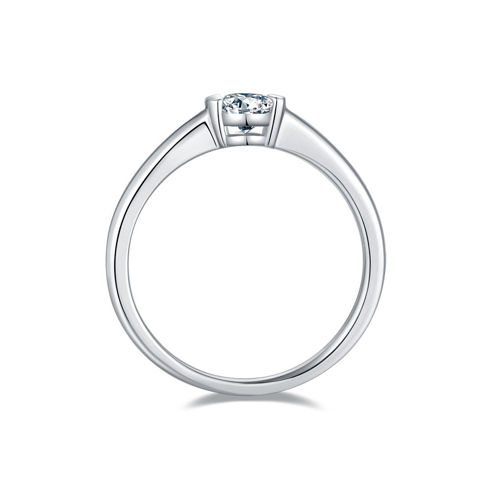 Luxurious Fashion Oval Shape0.5ct Moissanite ring S925Silver Gold Plated Engagement Ring for Women