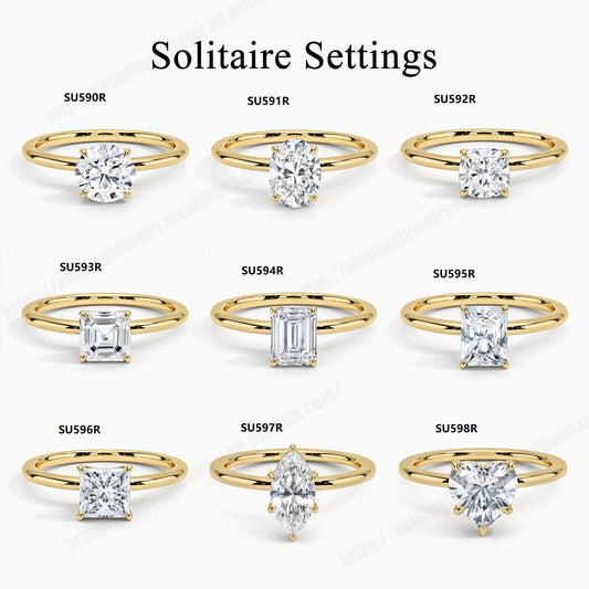 Simple Temperament9/10/14/18k Gold Ring with Moissanite1Carat Wedding Ring Hot-Selling Plain Gold Ring