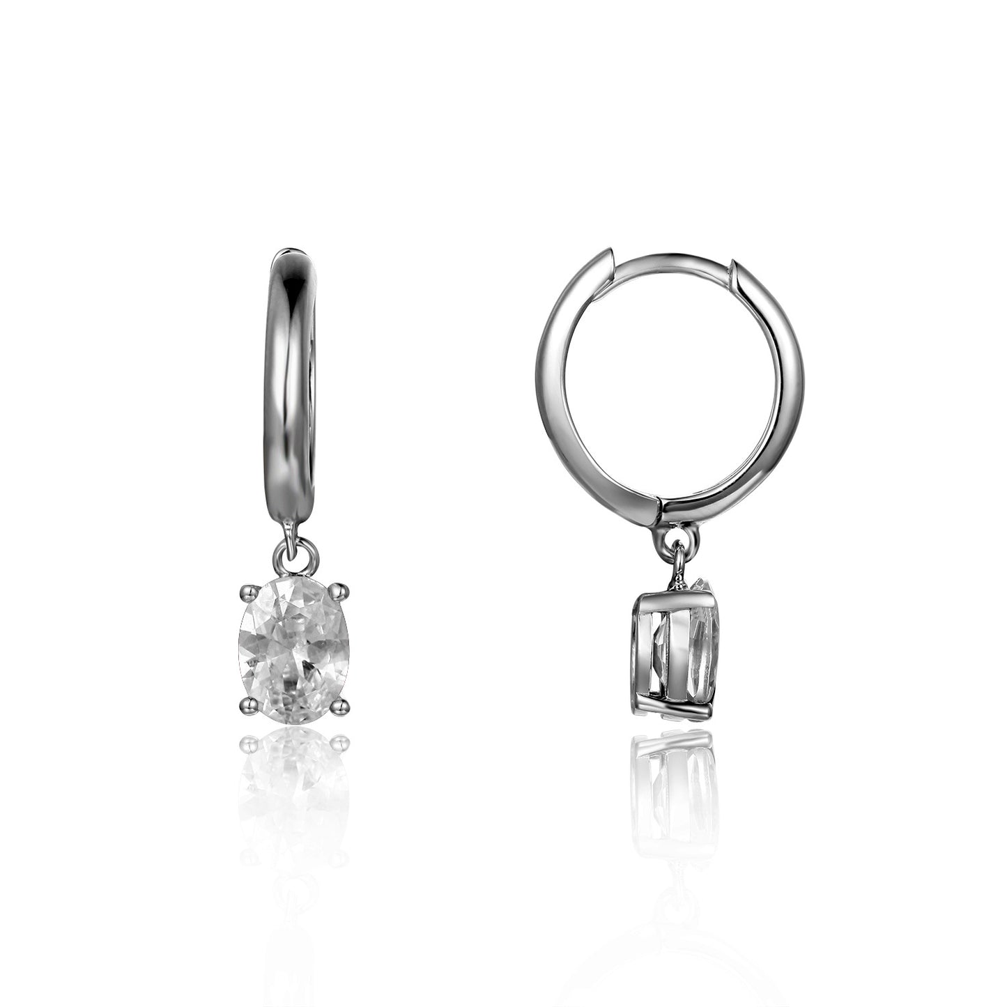 Minimalist Luxury Natural Gemstone Earrings Fashionable Personality s925Silver Inlaid Topaz Earrings Studs