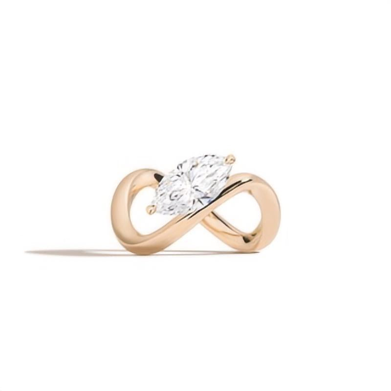 High-end Design Sense Ring Customization2Carat Emerald Marquise Shape s925Sterling Silver Moissanite Ring